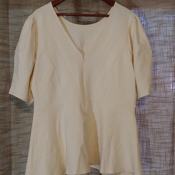 White Peplum Eloquii top - Picture 2 of 2